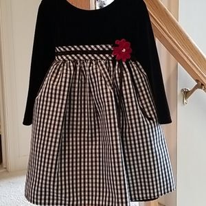 Toddler black velvet top dress (24 mo)